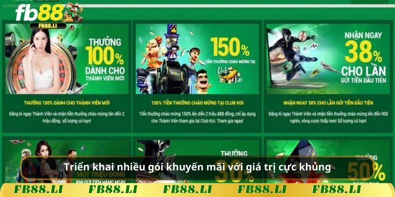 Triển khai nhiều gói khuyến mãi với giá trị cực khủng